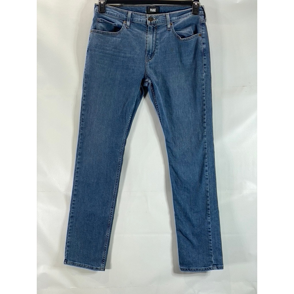 Paige Men's Holmes Blue Federal Slim Straight Five-Pocket Denim Jeans Sz 34